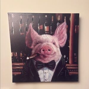 Pig in Tuxedo Canvas Art